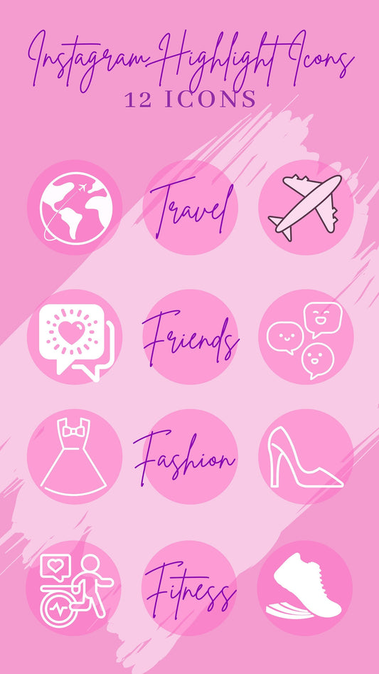 Pink Instagram Highlight Icons