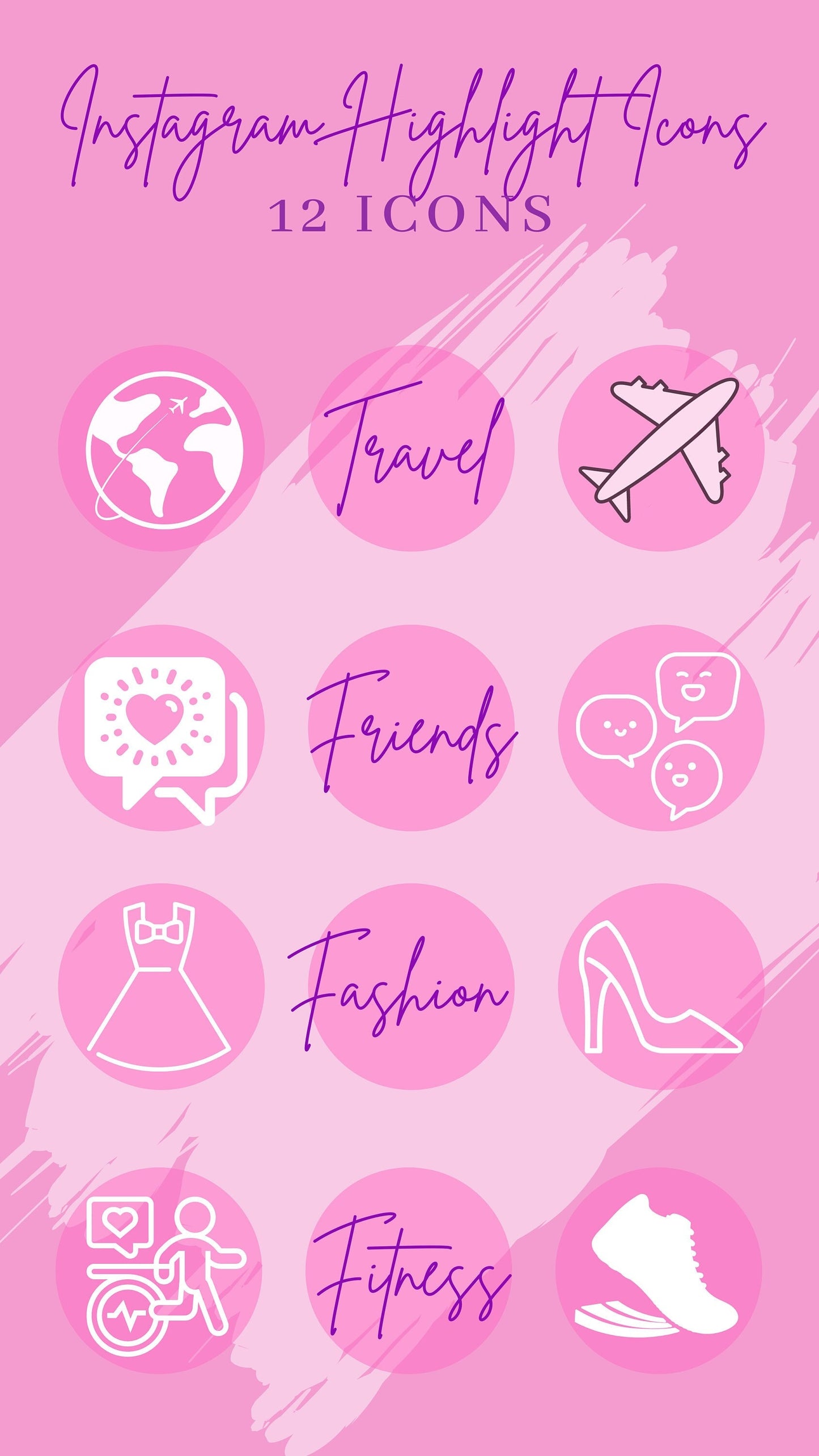 Pink Instagram Highlight Icons