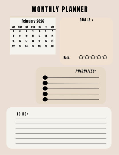 2026 Floral Digital Planner for Goodnotes: iPad Monthly, Weekly Diary (PDF Download)