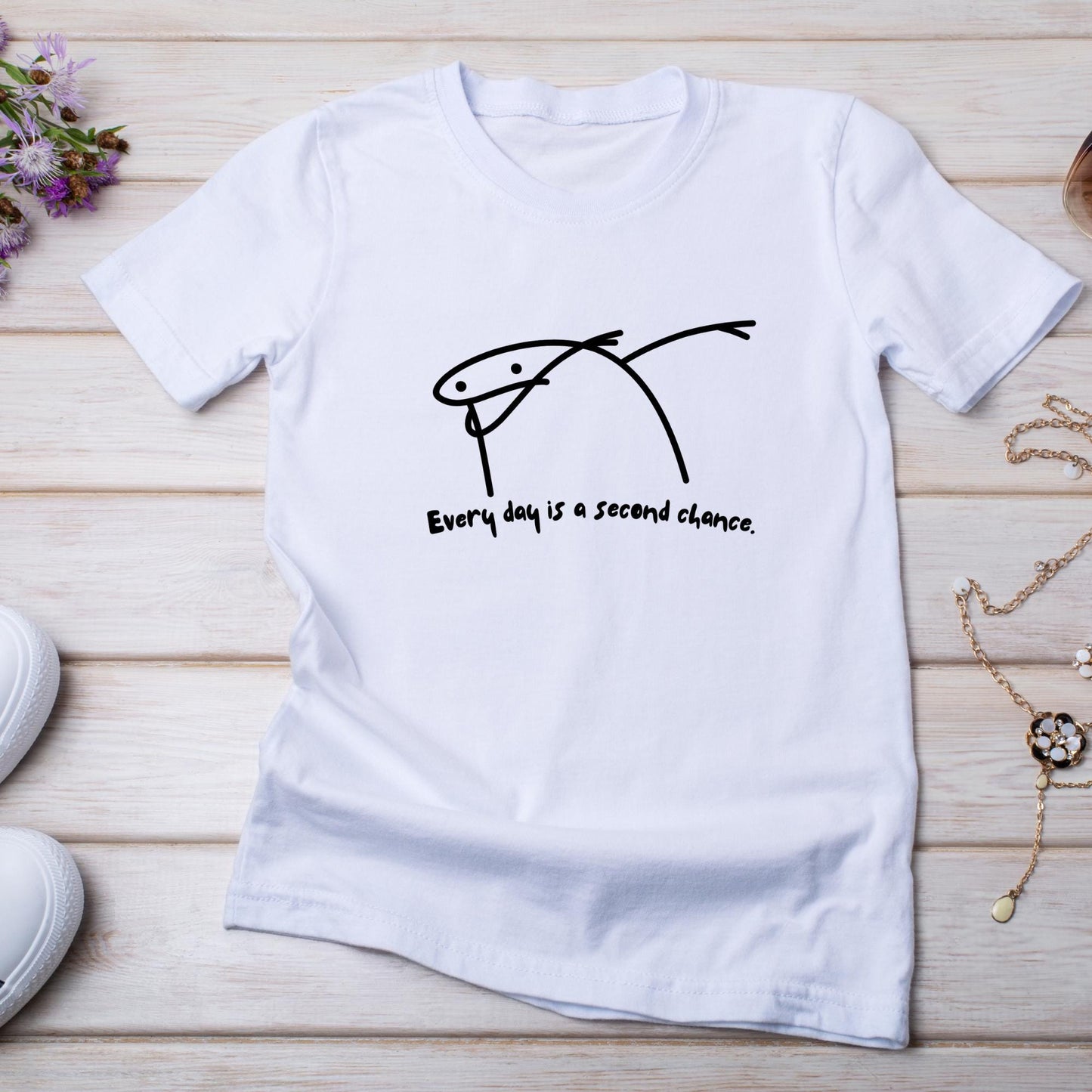 Doodle-style motivational quotes T-shirt