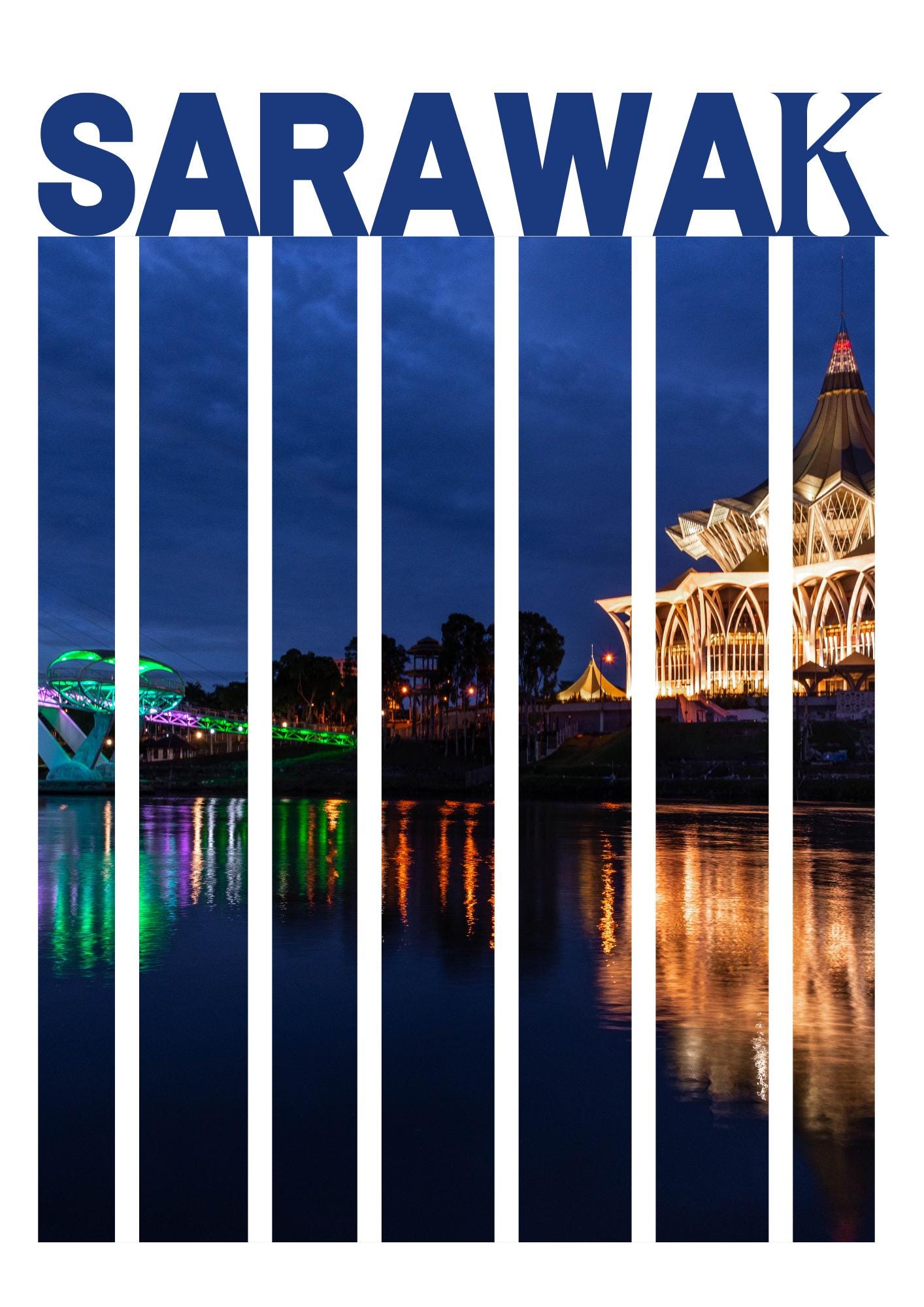 Sarawak Malaysia Digital Wall Art - Sarawak Travel Poster & Semenggok Orangutan Print I Printable Travel Decor